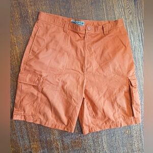 Authentic Cargo Supplies Cargo Shorts Mens Sz 38 Orange Flat Front Cotton Blend